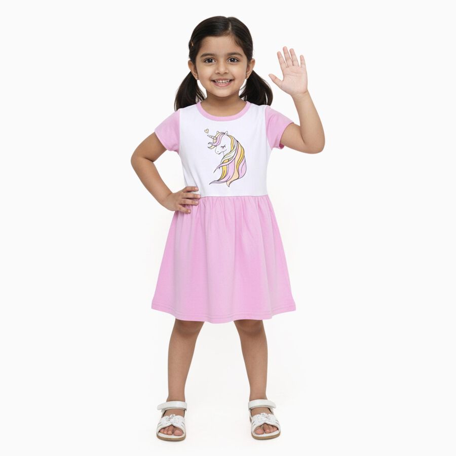 Girls' Frock, लाइलेक, large image number null