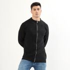 Men's Charcoal Zip Neck Casual Pullover, चारकोल, small image number null