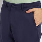 Men's Slim Fit Casual Trousers , Navy Blue, small image number null