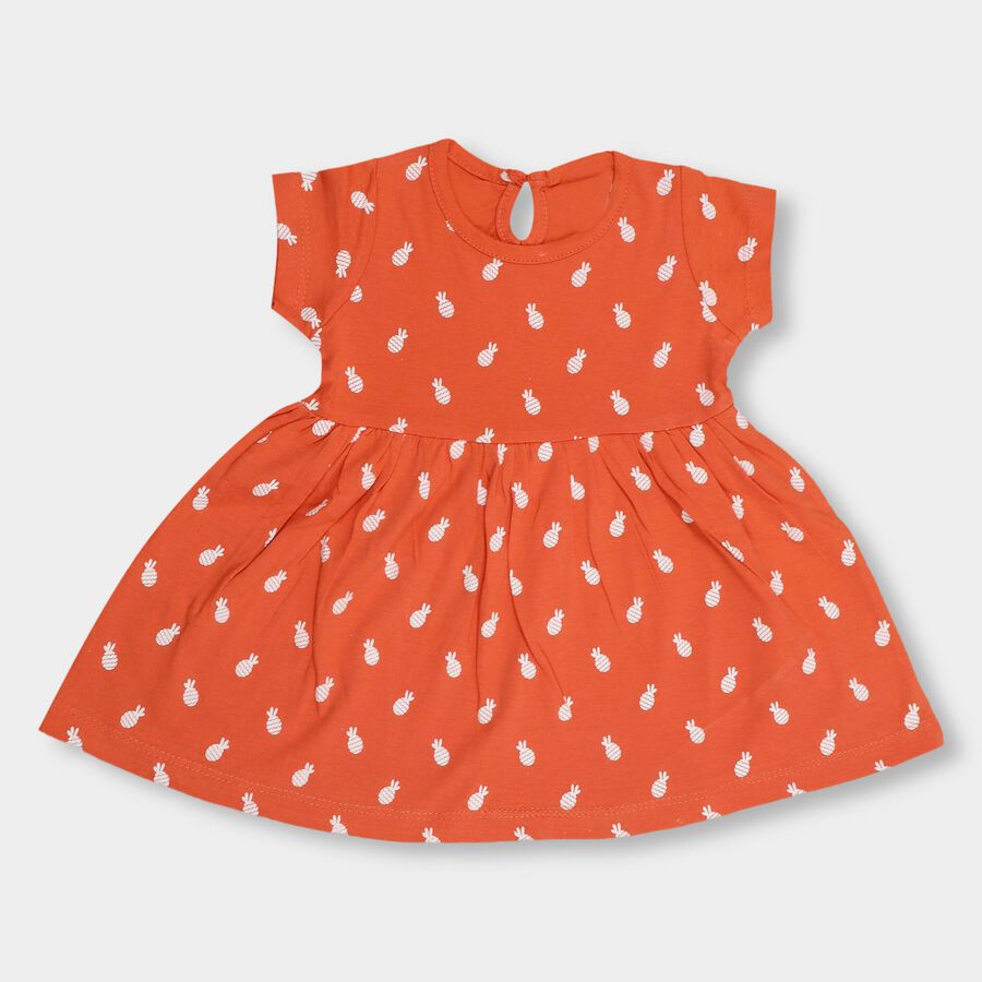 Infant Girls' 100% Cotton Frock , मूँगा (कोरल), large image number null