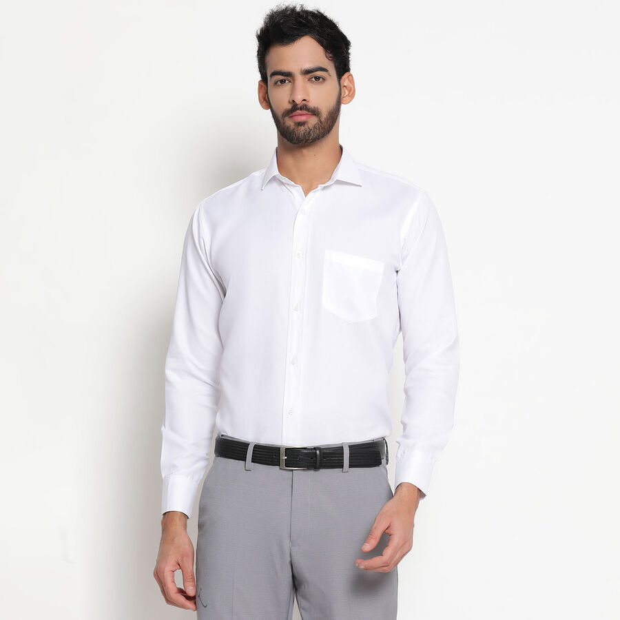 Solid Formal Shirt, सफ़ेद, large image number null