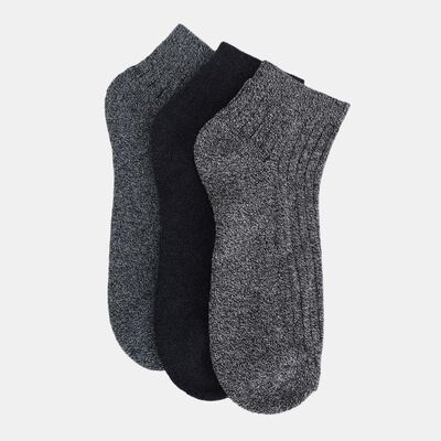 Men's Multicolour Regular Fit Ribbed Ankle Length Pack of 3 Socks