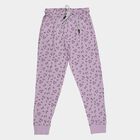 Girls' Lilac Regular Fit Heart Printed Pyjama, Lilac, small