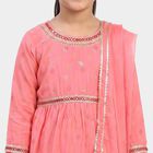 Girls Pink Round Neck Fusion Set, Light Pink, small