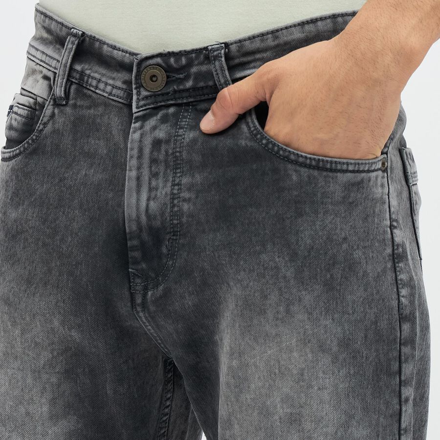 Men's Faded Charcoal Slim Fit Jeans, गहरा ग्रे, large image number null