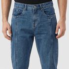 Men's Blue Straight Fit Faded Jeans, Mid Blue, small