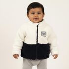 Infants Navy and White High Neck Casual Sweatshirt, नेवी ब्लू, small image number null