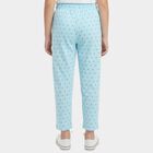 Girls Navy Blue Regular Fit Star Printed Pyjama, Light Blue, small