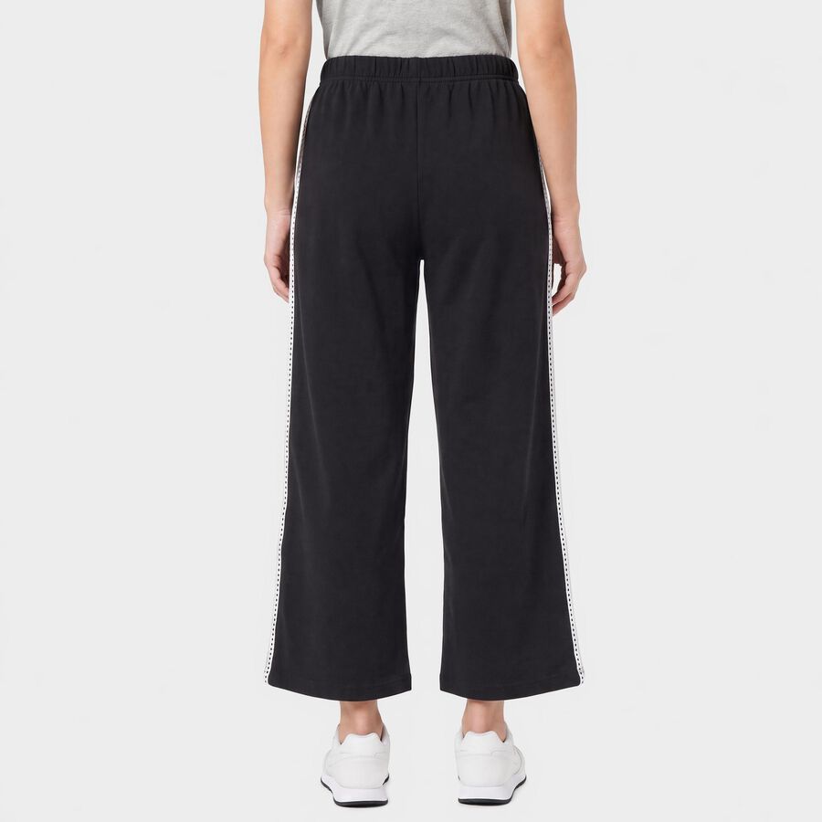 Women's Navy Blue Wide Leg Side-Striped Track Pants, नेवी ब्लू, large
