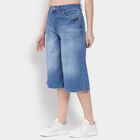 Ladies' 100% Cotton Capri , Mid Blue, small image number null
