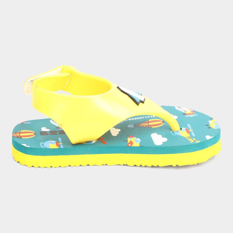 Kids Printed Slippers, Yellow, large image number null
