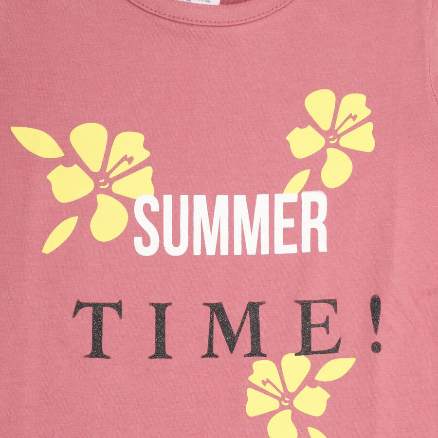 Girls' 100% Cotton T-Shirt , Pink, large image number null