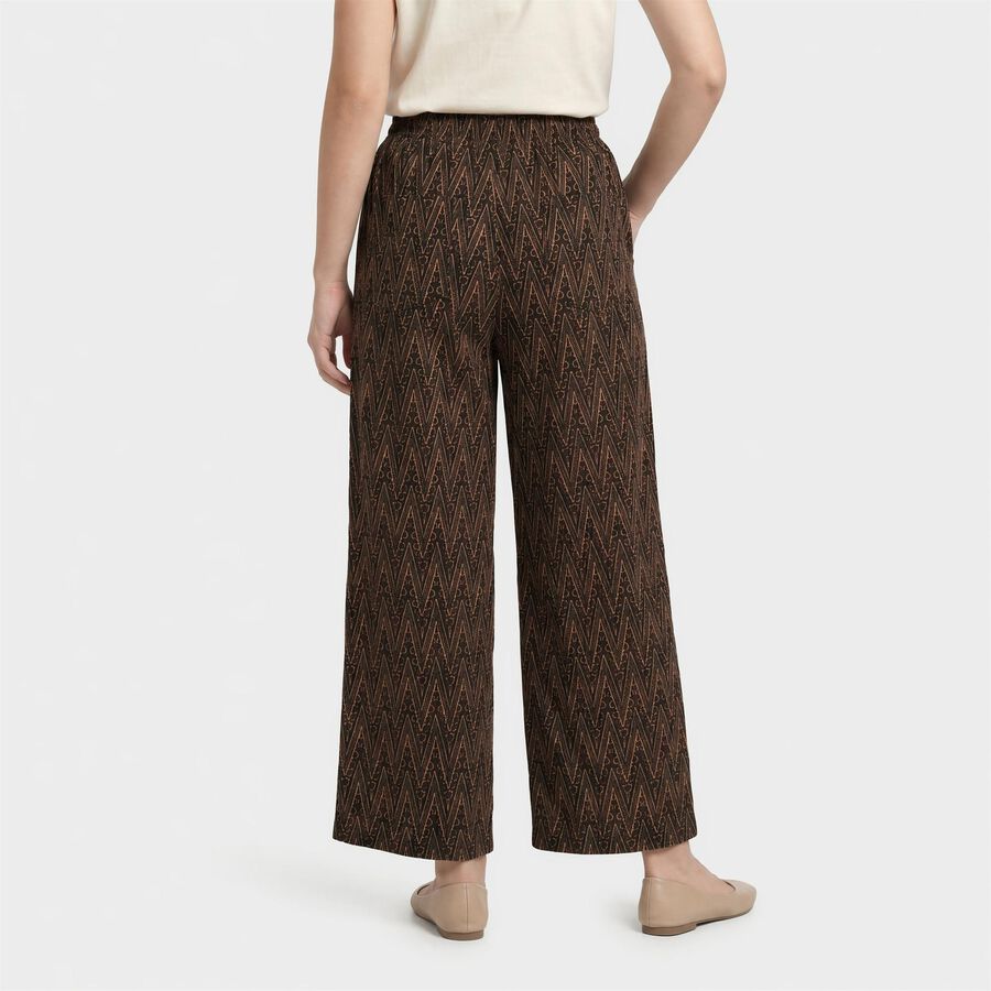 Women's Black Regular Fit Printed Palazzos, Black, large