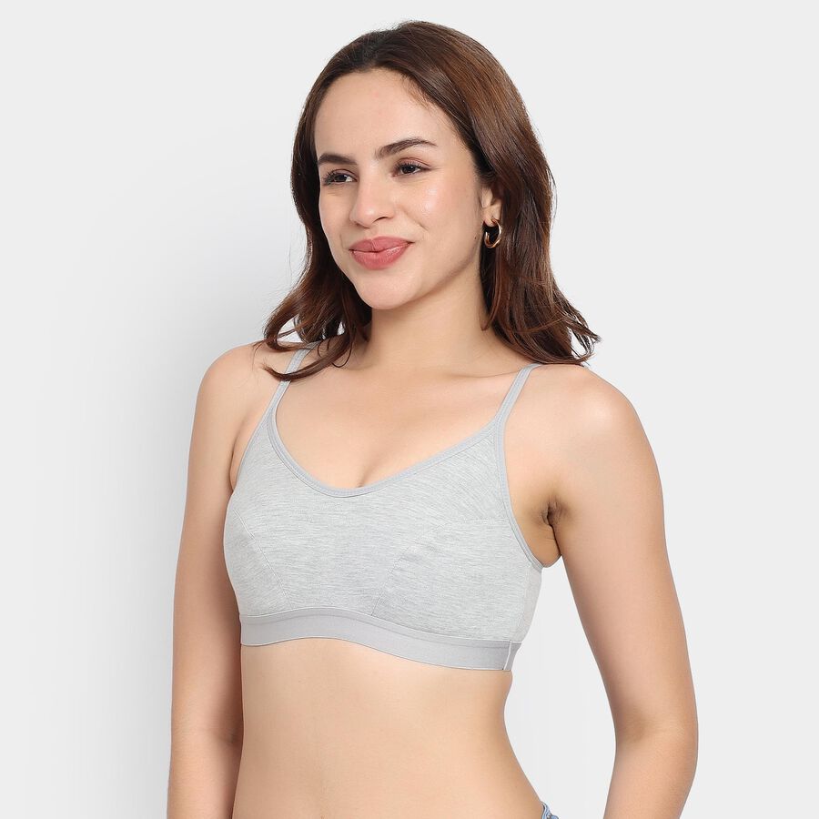 Ladies' Bra, Melange Light Grey, large image number null