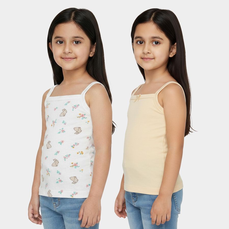 Girls' Vest, Off White, large