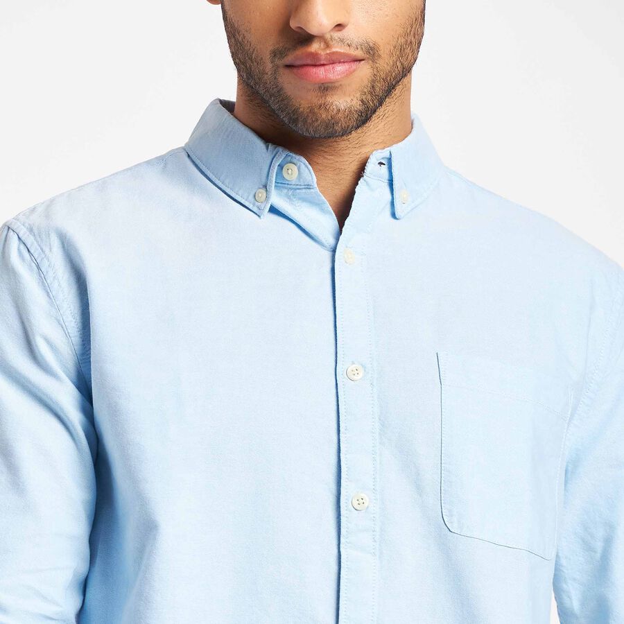 Cotton Solid Casual Shirt, Light Blue, large image number null
