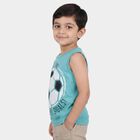 Boys Light Blue Cotton Blend Round Neck Casual Boys T-Shirt, Light Blue, small