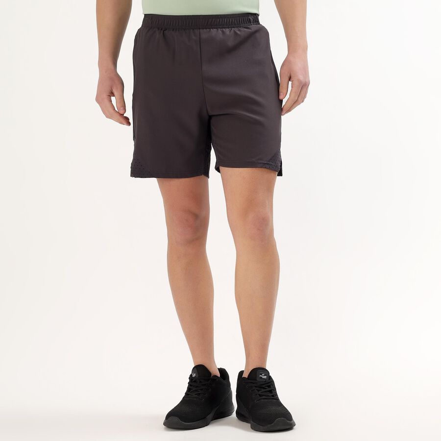 Men's Dark Charcoal Regular Fit Running Shorts, Dark Grey, large