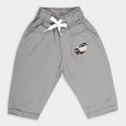 Infants Light Gray Elastic Waist Embroidered Trousers, हल्का ग्रे, small image number null