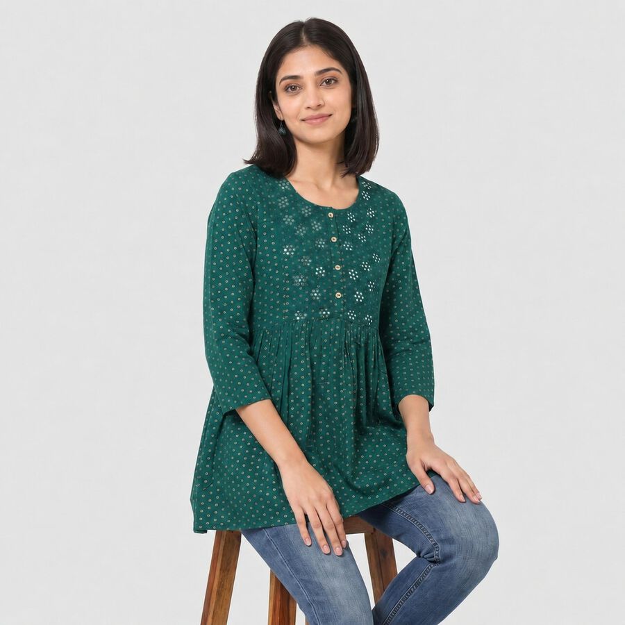 Ladies' Kurti, Dark Green, large