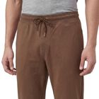Men's Brown Slim Fit Cotton Blend Track Pants, भूरा, small