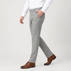 Men's Grey Slim Fit Flat-Front Formal Trousers, Light Grey, small