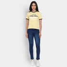 Ladies' 100% Cotton Round Neck T-Shirt, Yellow, small
