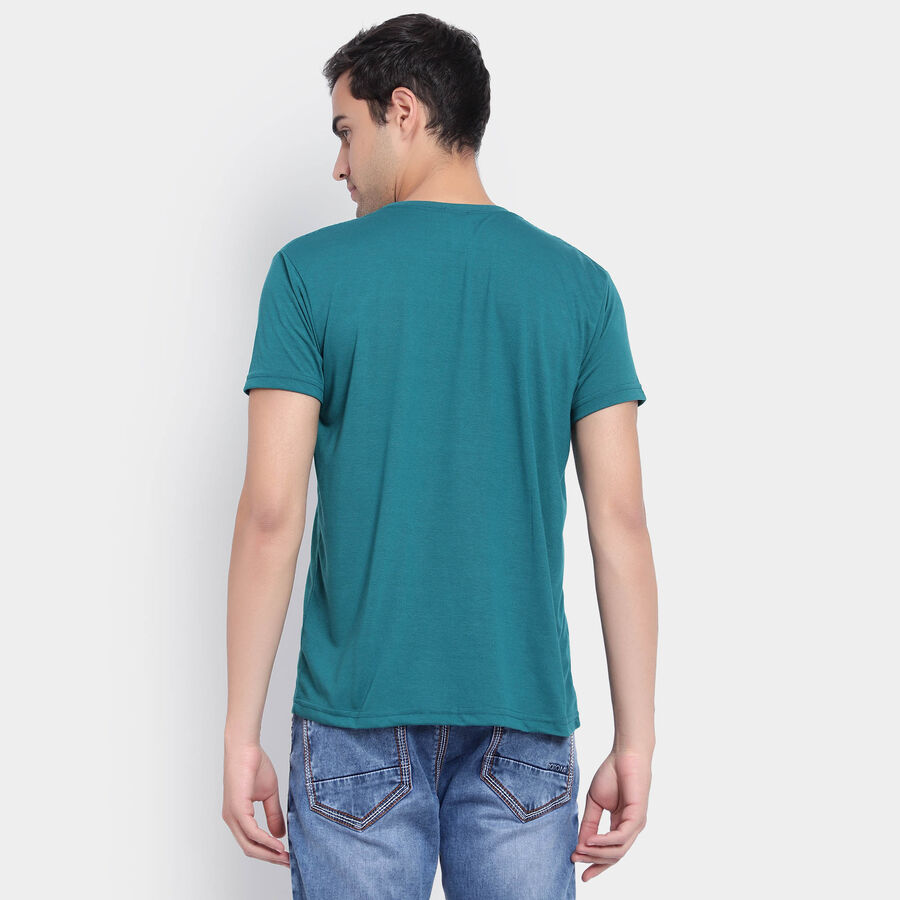 Round Neck T-Shirt, Teal Blue, large image number null