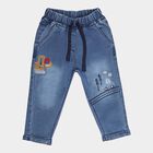 Infants Basic Wash with Embroidery Regular Rib Waist Jeans, Light Blue, small image number null