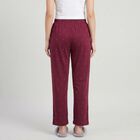 Women's Maroon Straight Fit Heart Printed Lounge Pyjama, वाइन, small