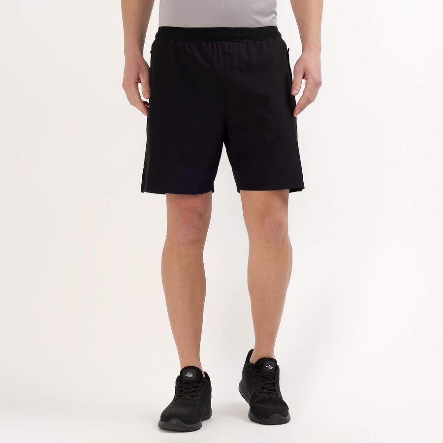 Men's Black Regular Fit Sports Shorts, Black, large