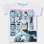 Boys' 100% Cotton Half Sleeves T-Shirt , White, small