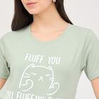 Women's Mint Green Round Neck Graphic Print T-Shirt, Light Green, small image number null