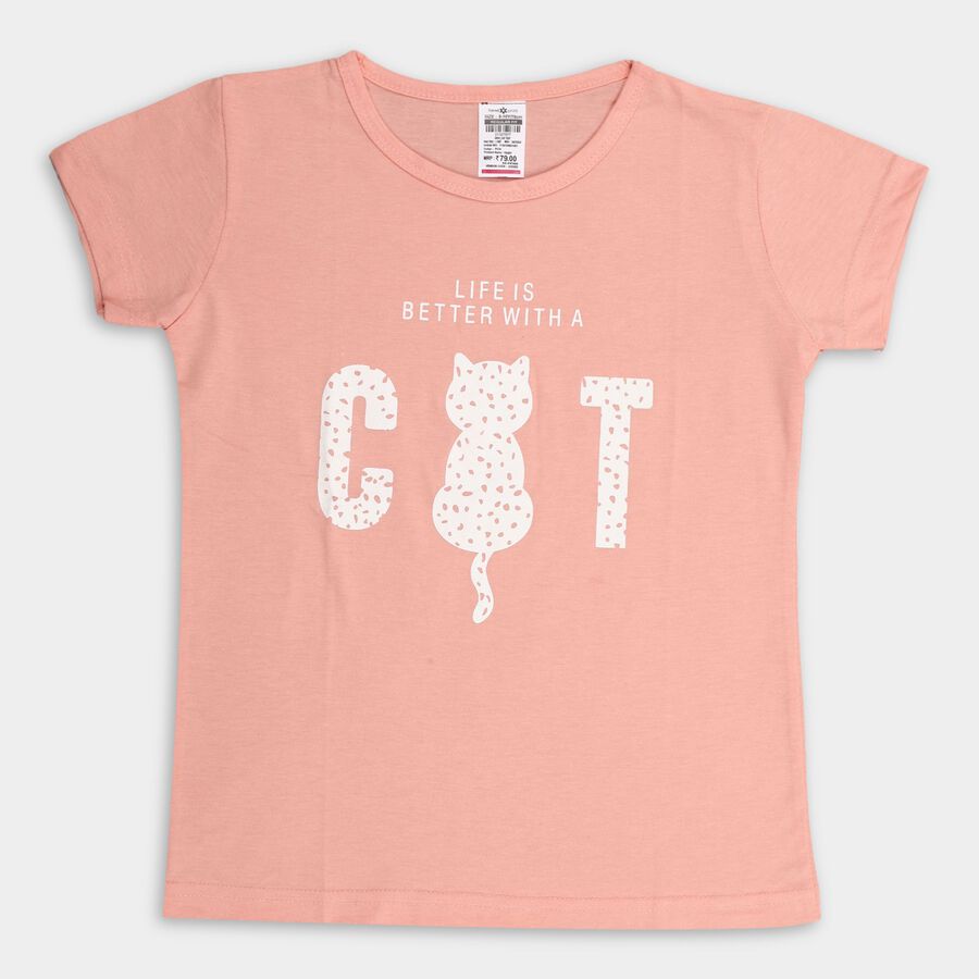 Girls' T-Shirt, Peach, large image number null