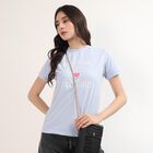 Women's Light Blue Round Neck Classic T-Shirt, Light Blue, small