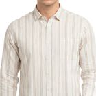 Men's Beige Cotton Regular Fit Casual Shirt, गहरा पीला, small