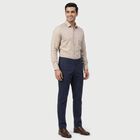 Men's Navy Blue Slim Fit Casual Trousers, गहरा नीला, small