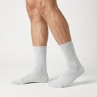 Men's Crew Length Ribbed Pack of 2 Socks ( Grey, Black ), Black, small