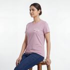 Women's Lilac Round Neck Casual T-Shirt, Lilac, small