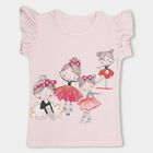 Girls' 100% Cotton T-Shirt, Light Pink, small