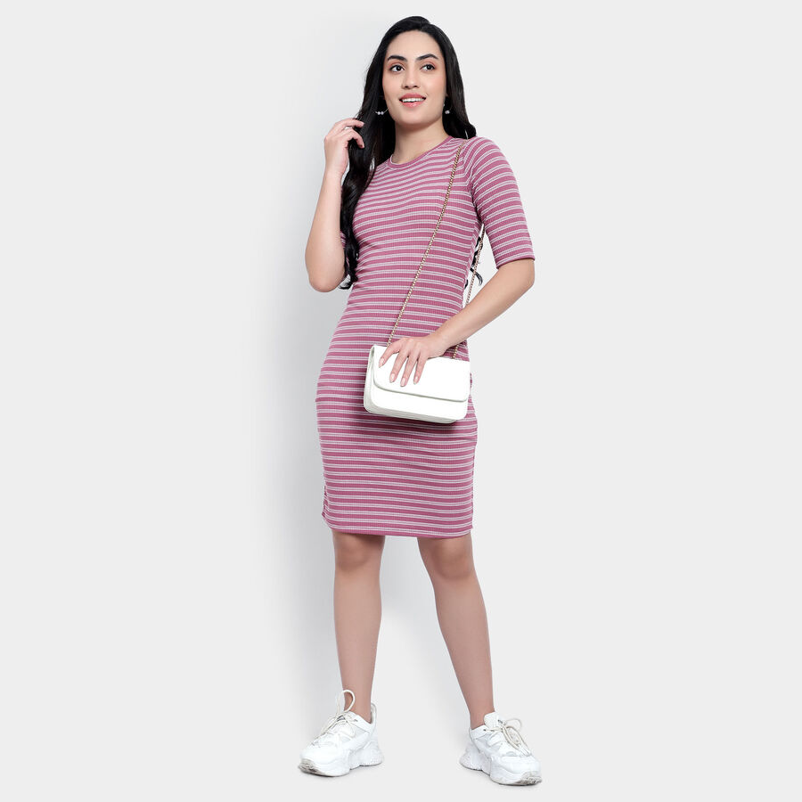 Stripes Dress, Purple, large image number null