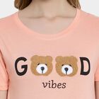 Embellished Round Neck T-Shirt, Peach, small image number null