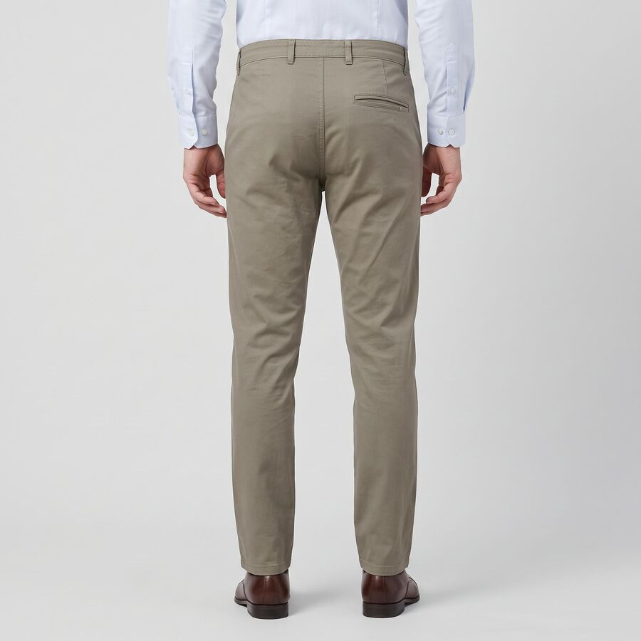 Men's Light Grey Slim Fit Chino Trousers, Light Grey, large