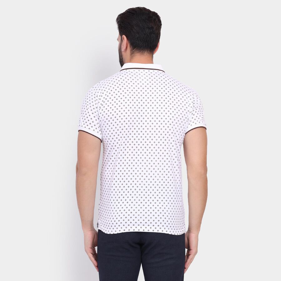 Men's 100% Cotton Collared Half Sleeves T-Shirt , भूरा, large