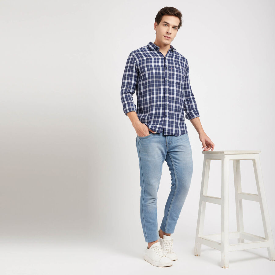 Checks Casual Shirt, Dark Blue, large image number null