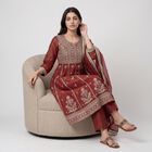 Women's Wine Ethnic Set, Wine, small