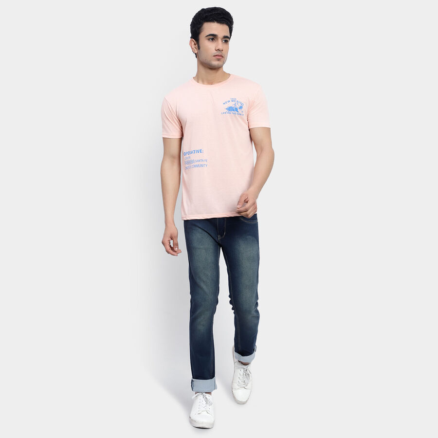 Round Neck T-Shirt, Peach, large image number null