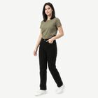 Women's Black Straight Fit Solid Jeans, Black, small