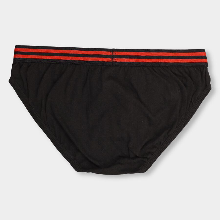 Boys' 100% Cotton Briefs, Black, large image number null