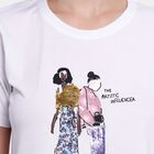Ladies' Round Neck T-Shirt, सफ़ेद, small image number null